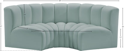 Zara Mint Green Faux Leather Modular Sofa S3C