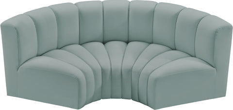 Briar 80 Mint Vegan Leather Upholstered Modular Sectional, 3-Piece