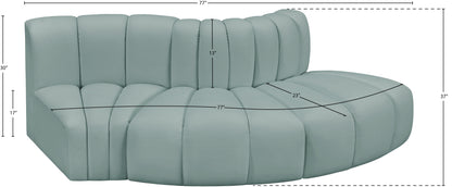 Zara Mint Green Faux Leather Modular Sofa S3E