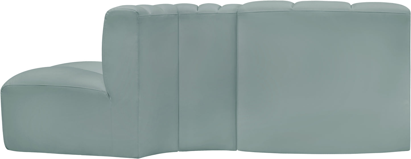 zara mint green faux leather modular sofa s3e