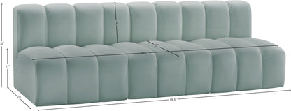 Zara Mint Green Faux Leather Modular Sofa S3F