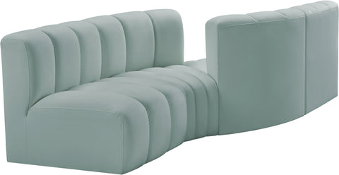 Briar 108 Mint Vegan Leather Upholstered Modular Sectional, 4-Piece