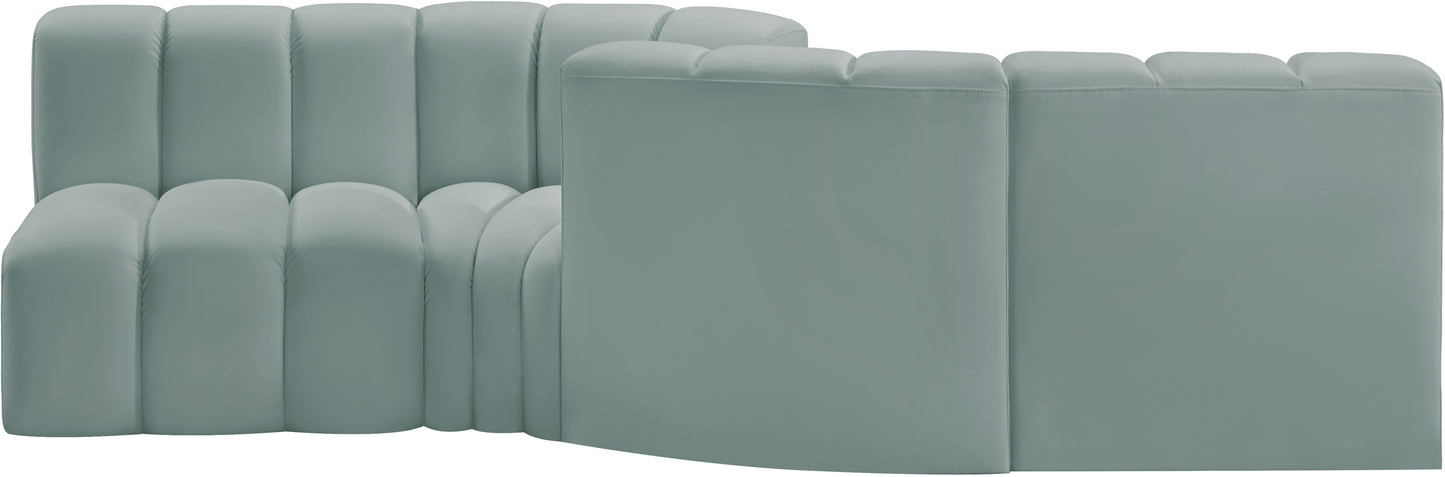 zara mint green faux leather modular sofa s4a