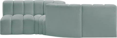 Briar 108 Mint Vegan Leather Upholstered Modular Sectional, 4-Piece