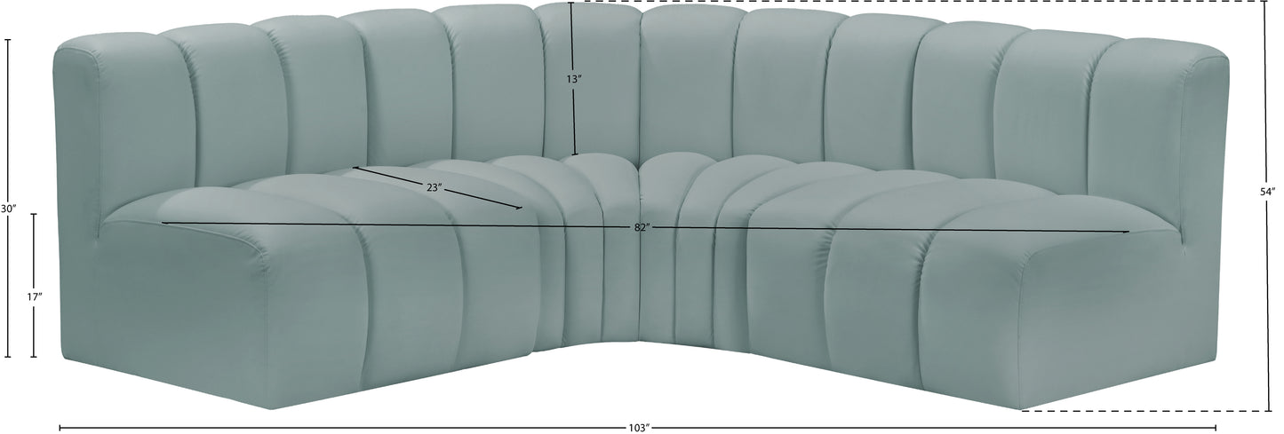 zara mint green faux leather modular sofa s4b