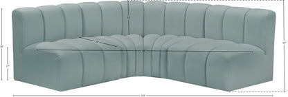 Zara Mint Green Faux Leather Modular Sofa S4B