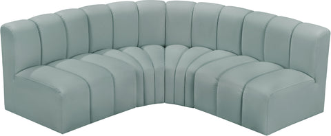 Briar 103 Mint Vegan Leather Upholstered Modular Sectional, 4-Piece