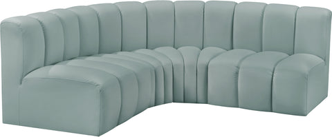 Briar 103 Mint Vegan Leather Upholstered Modular Sectional, 4-Piece