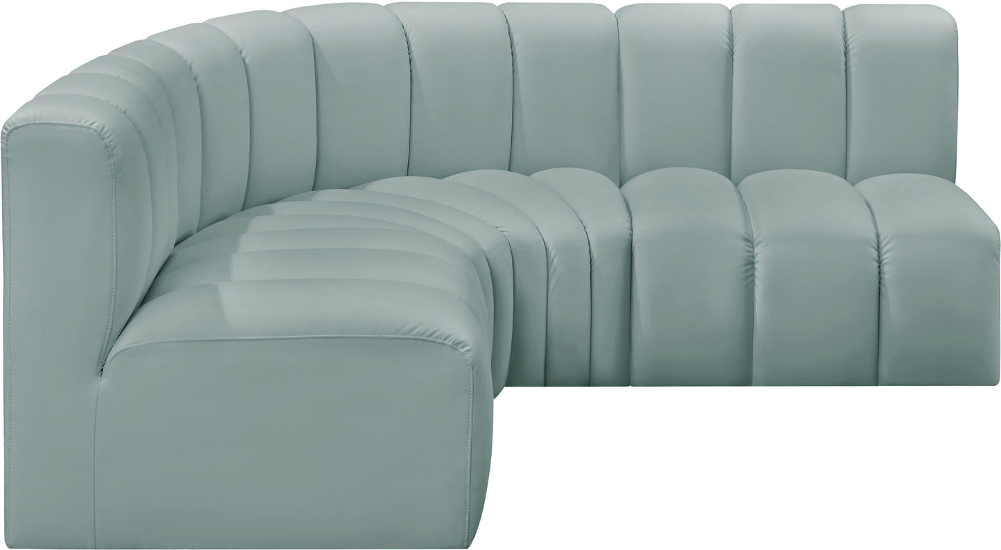 zara mint green faux leather modular sofa s4b