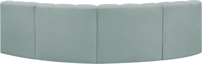 Zara Mint Green Faux Leather Modular Sofa S4B