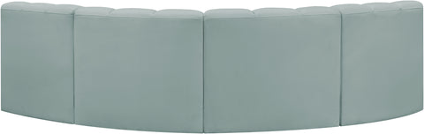 Briar 103 Mint Vegan Leather Upholstered Modular Sectional, 4-Piece
