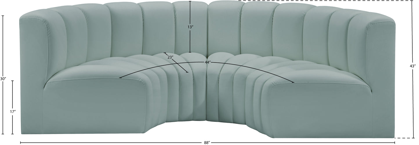 zara mint green faux leather modular sofa s4c