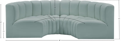 Zara Mint Green Faux Leather Modular Sofa S4C