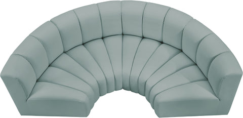 Briar 88 Mint Vegan Leather Upholstered Modular Sectional, 4-Piece