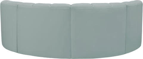 Briar 88 Mint Vegan Leather Upholstered Modular Sectional, 4-Piece