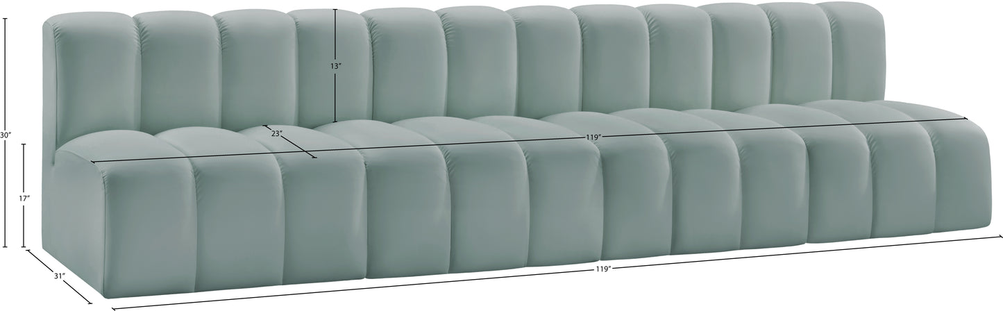 zara mint green faux leather modular sofa s4e