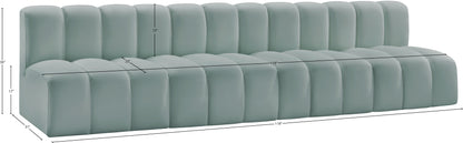 Zara Mint Green Faux Leather Modular Sofa S4E