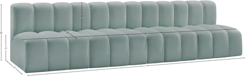 Yara 119" Vegan Leather Upholstered Sectional, 4-Piece