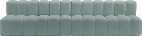 Yara 119" Vegan Leather Upholstered Sectional, 4-Piece