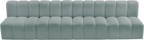Yara 119" Vegan Leather Upholstered Sectional, 4-Piece