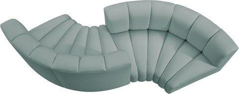 Briar 102 Mint Vegan Leather Upholstered Modular Sectional, 4-Piece