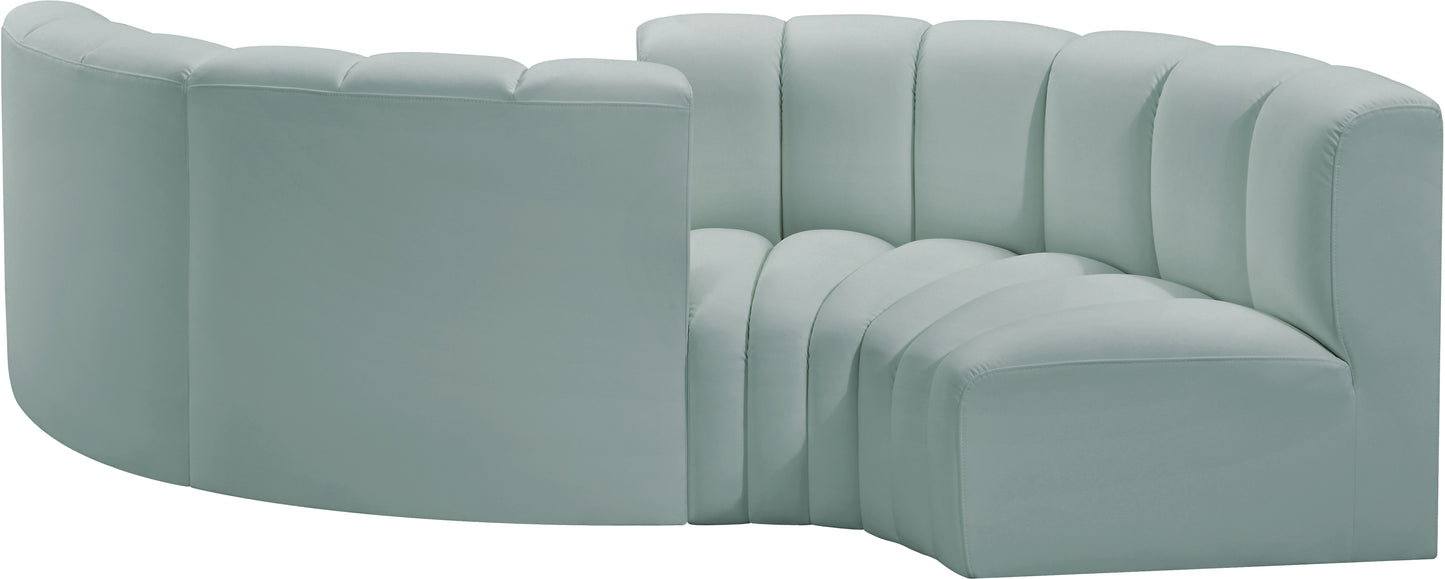 zara mint green faux leather modular sofa s4f