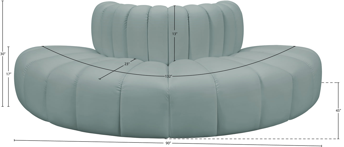 zara mint green faux leather modular sofa s4g