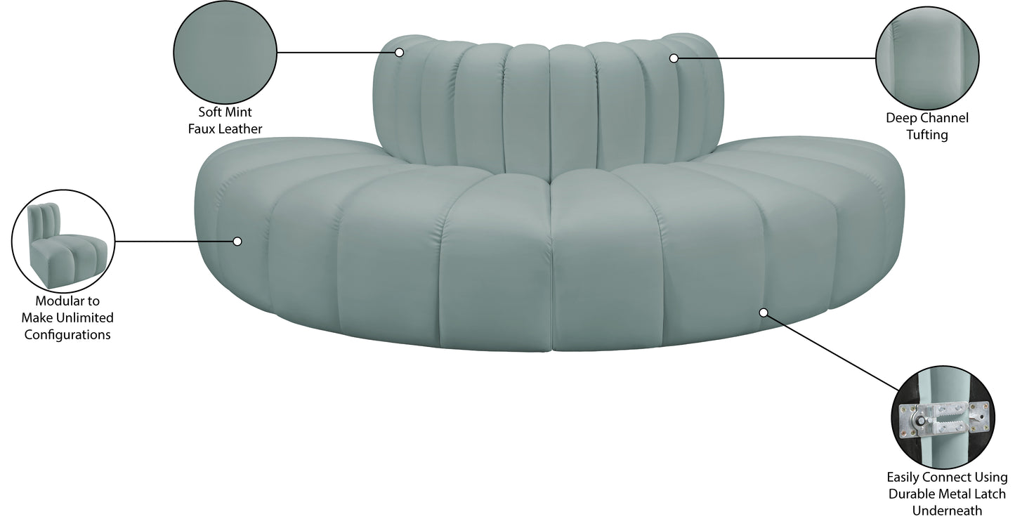 zara mint green faux leather modular sofa s4g