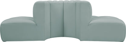 Zara Mint Green Faux Leather Modular Sofa S4G