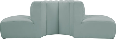 Briar 90 Mint Vegan Leather Upholstered Modular Sectional, 4-Piece