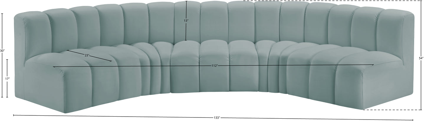 zara mint green faux leather modular sofa s5a