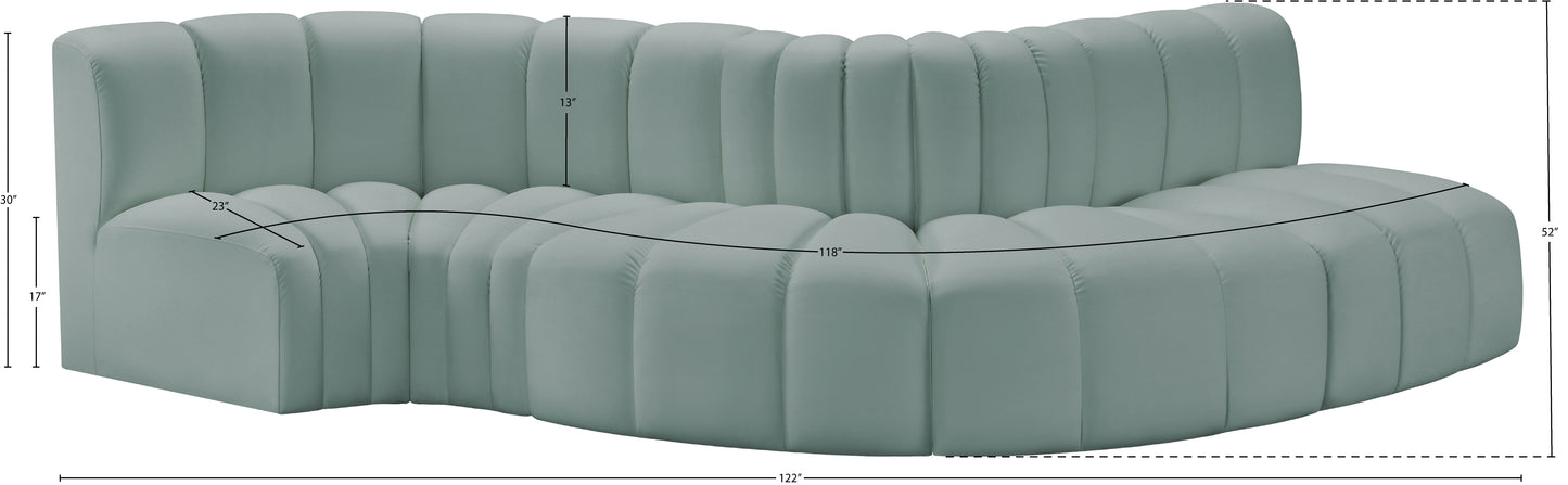 zara mint green faux leather modular sofa s5b