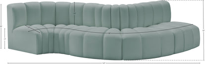 Zara Mint Green Faux Leather Modular Sofa S5B