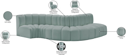 Zara Mint Green Faux Leather Modular Sofa S5B