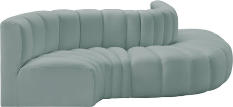 Briar 122 Mint Vegan Leather Upholstered Modular Sectional, 5-Piece