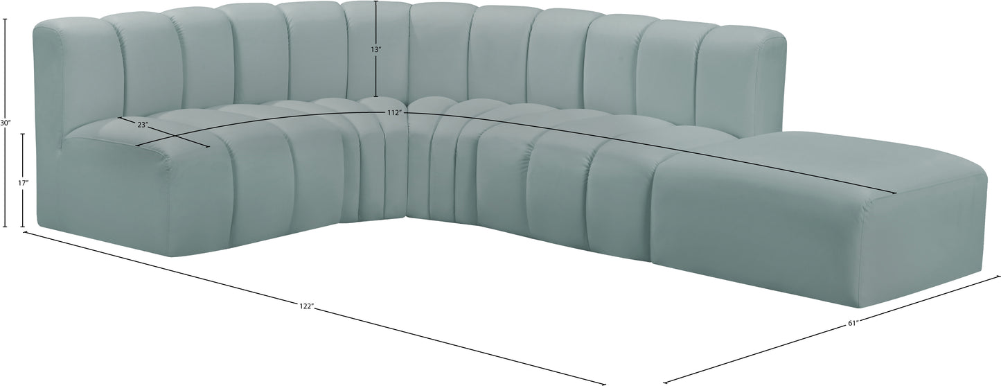 zara mint green faux leather modular sofa s5c