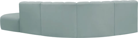 Briar 127 Mint Vegan Leather Upholstered Modular Sectional, 5-Piece