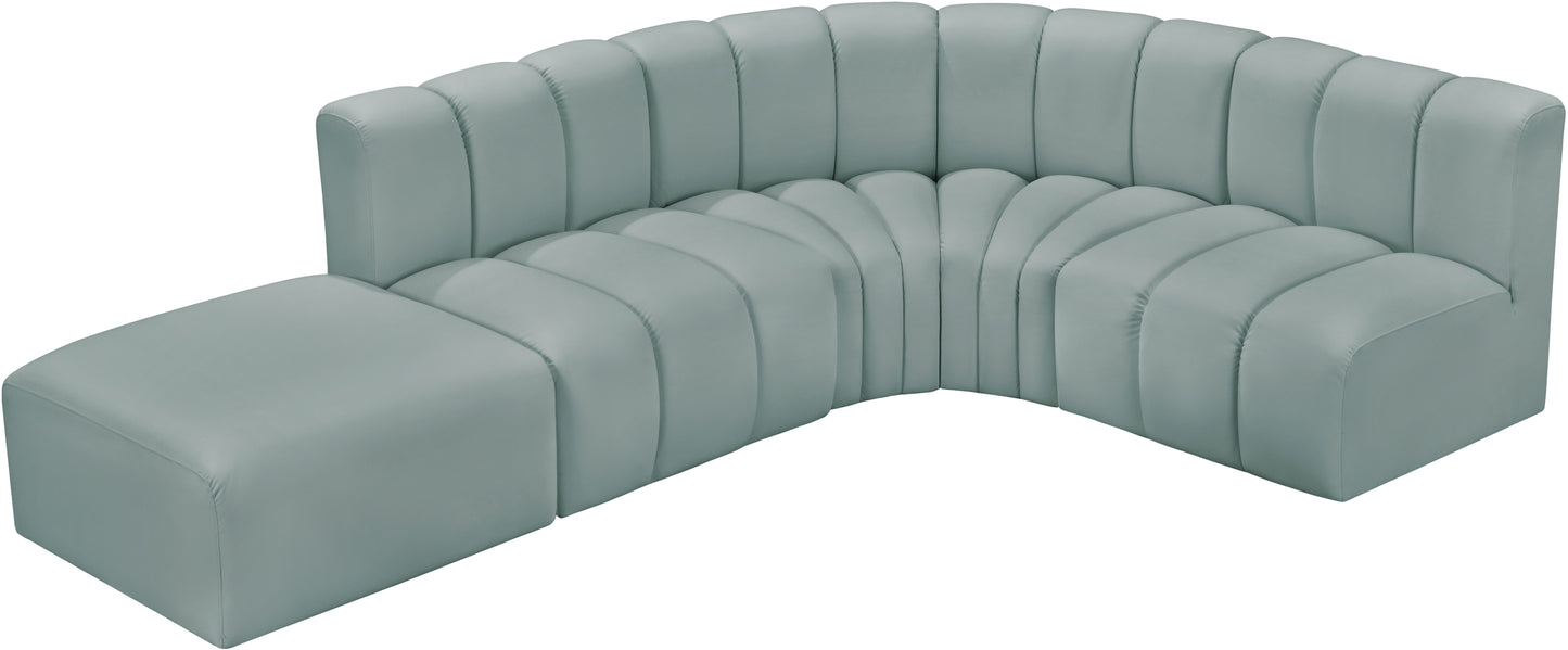 zara mint green faux leather modular sofa s5c