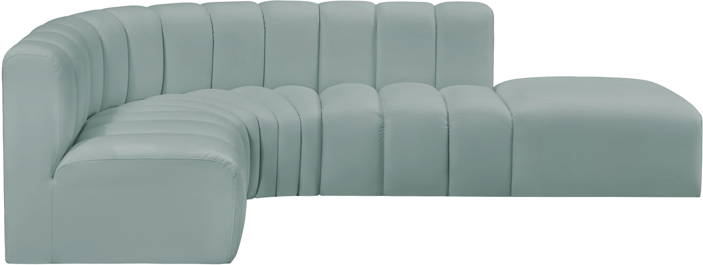 zara mint green faux leather modular sofa s5c