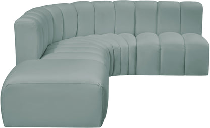 Zara Mint Green Faux Leather Modular Sofa S5C