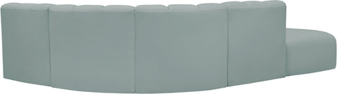 Briar 127 Mint Vegan Leather Upholstered Modular Sectional, 5-Piece