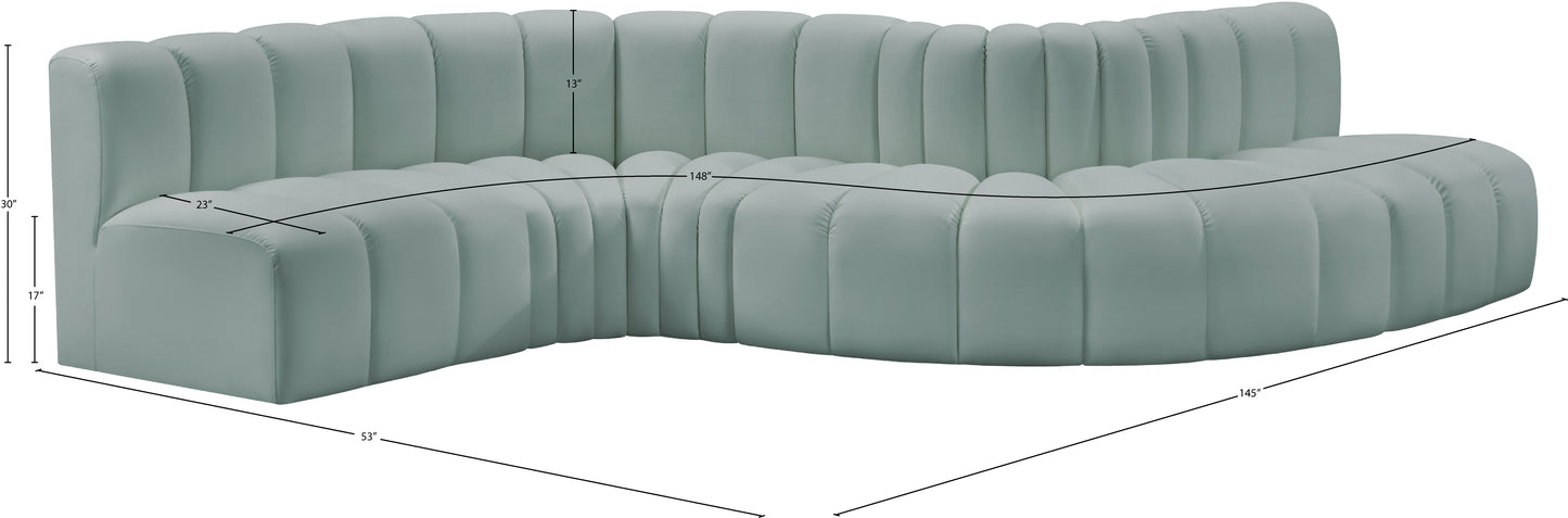 zara mint green faux leather modular sofa s6a