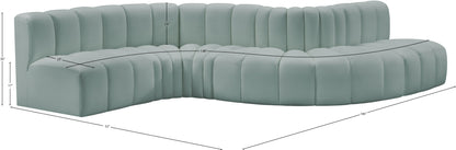 Zara Mint Green Faux Leather Modular Sofa S6A