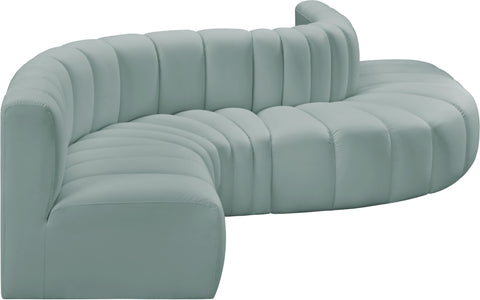 Briar 145 Mint Vegan Leather Upholstered Modular Sectional , 6-Piece (Style 1)