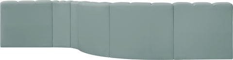 Briar 145 Mint Vegan Leather Upholstered Modular Sectional , 6-Piece (Style 1)