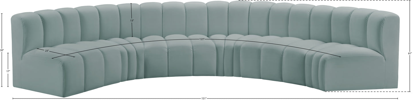 zara mint green faux leather modular sofa s6b