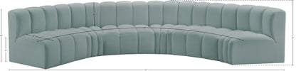 Zara Mint Green Faux Leather Modular Sofa S6B