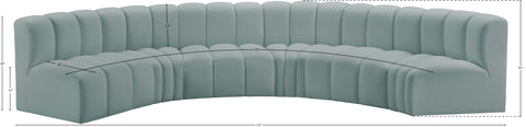 Briar 151 Mint Vegan Leather Upholstered Modular Sectional, 6-Piece