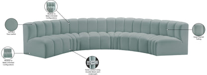 Zara Mint Green Faux Leather Modular Sofa S6B