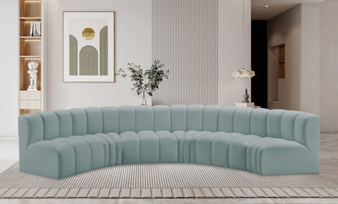 Briar 151 Mint Vegan Leather Upholstered Modular Sectional, 6-Piece